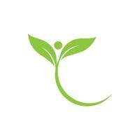 Green leaf logo icon vector