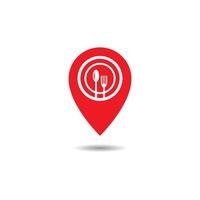 Restaurant location icon vector