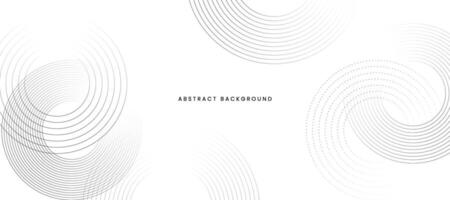 White abstract minimalist background with circle lines and dot pattern. vector