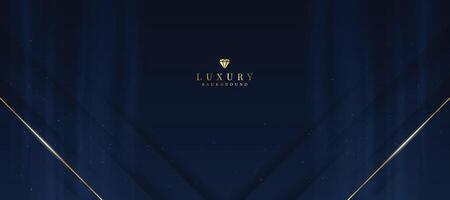 Luxurious dark blue background with sparkling gold and glitter. modern elegant abstract background vector
