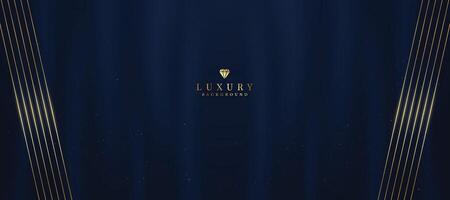 Luxurious dark blue background with sparkling gold and glitter. modern elegant abstract background vector