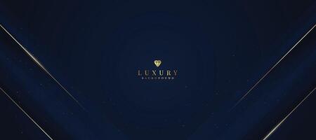 Luxurious dark blue background with sparkling gold and glitter. modern elegant abstract background vector