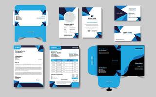 Corporate identity modern business office stationery set design with Illustrations vector