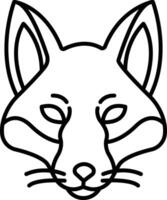 Fox face outline vector illustration