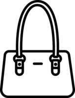 Vanity bag outline vector illustration