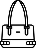 Vanity bag outline vector illustration