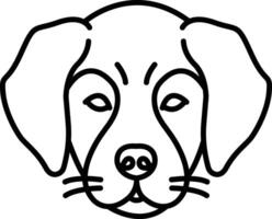 Dog face outline vector illustration