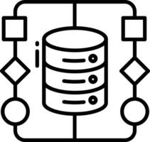 Database algorithm outline vector illustration