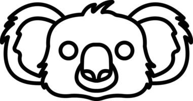 Koala face outline vector illustration