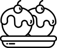 Apple Cake outline vector illustration