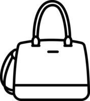 Vanity bag outline vector illustration