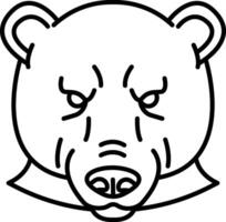 Polar bear face outline vector illustration