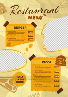 Food restaurant menu layout editable template, menu list cafe black modern template, list menu layout and food poster restaurant for dinner lunch breakfast menu template