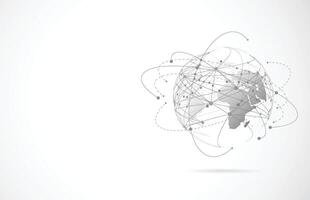 Global network connection. World map point and line composition concept of global business. Vector Illustration