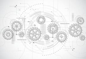 Abstract gear wheel mechanism background. Machine technology. Vector illustration