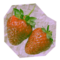 ai gegenereerd foto van aardbei fruit Aan verfrommeld papier vervaagd kleuren element png