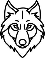 Wolf face outline vector illustration