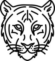 Tigre cara contorno vector ilustración