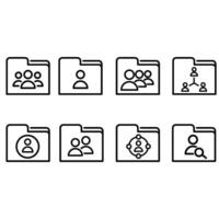 Users icon vector set. Data archive illustration sign collection. Database symbol. User data logo.