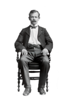 AI generated Old style photo of a sitting man isolated image png