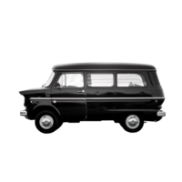 AI generated Classic van black and white isolated photo png