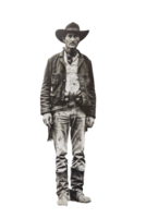 ai généré ancien photo de une homme cow-boy isolé image png