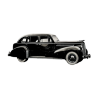 AI generated Vintage classic car 1940s side view isolated photo png