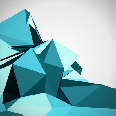 Blue Abstract Shapes on White Background