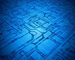 Blue Circuit Board Pattern With Abstract Design vector