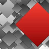 Geometric Abstraction With Red Square and Grayscale Blocks vector