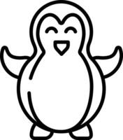 Penguin bird outline vector illustration