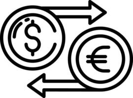 Currency exchange outline vector illustration