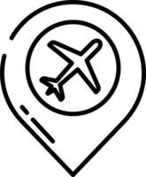 Airport location outline vector illustration