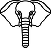 Elephant face outline vector illustration