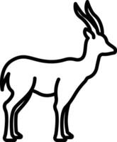 Goat face outline vector illustration