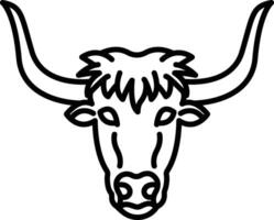 Yak face outline vector illustration