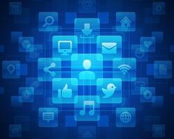 Digital Connectivity Concept With Blue Abstract Background vector