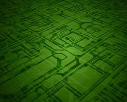 Green Circuit Board Pattern With Abstract Design vector