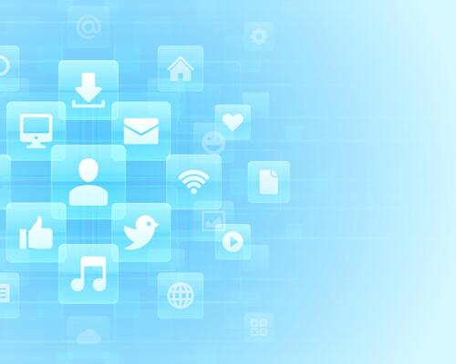 Digital Connectivity Concept With Blue Abstract Background
