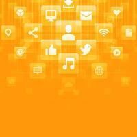 Digital Connectivity Concept With Orange Abstract Background vector