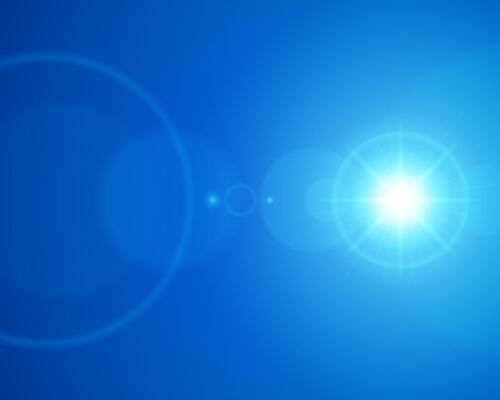 Blue Abstract Background With Lens Flare Effect