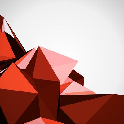 Red Abstract Shapes on White Background