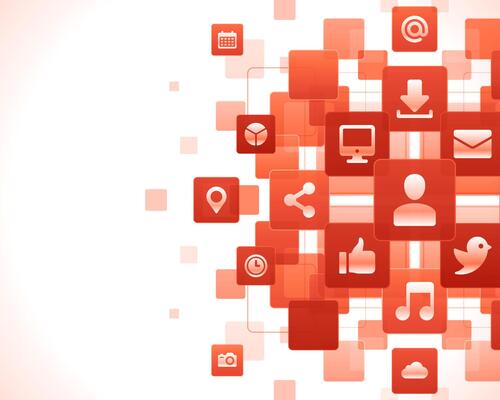 Digital Connectivity Concept With Red Abstract Background