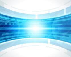 Abstract Blue Tech Background With Light Flare vector