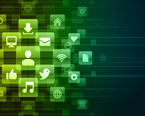 Digital Connectivity Concept With Green Abstract Background