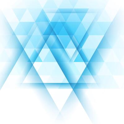 Blue Triangles on White Background