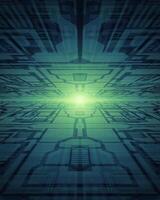Blue Circuit Board Pattern With Abstract Design vector