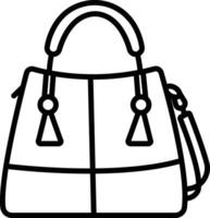 Vanity bag outline vector illustration