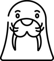 Walrus outline vector illustration