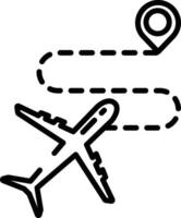 Flight trip outline vector illustration